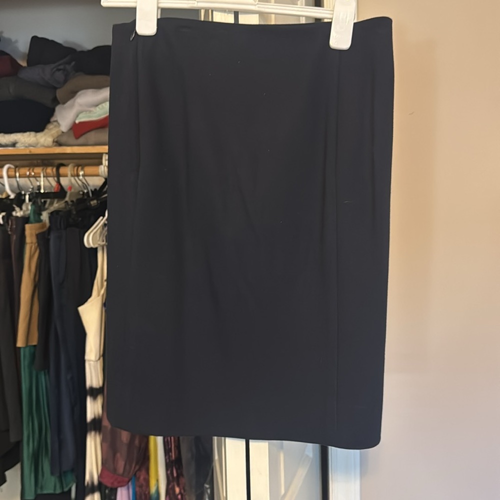 Diane Von Furstenberg Navy Skirt with 2 Front Zips